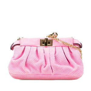Fendi Bag Shoulder Peekaboo Pink Chain Click Suede